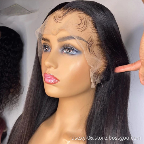 Usexy Brazilian Human Hair Lace Front Wig,Straight Virgin Hair Lace Wig For Black Women,Pre Pluck Lace Wig With Baby Hair
